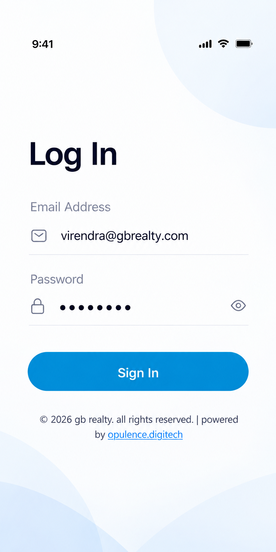 gbrealty mobile app concept